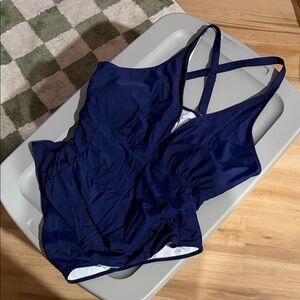 Navy Blue One Piece Swimsuit Size 24W